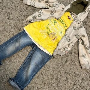 3T set. Hudson hoodie, Cat & Jack Jeans, and Kanz shirt